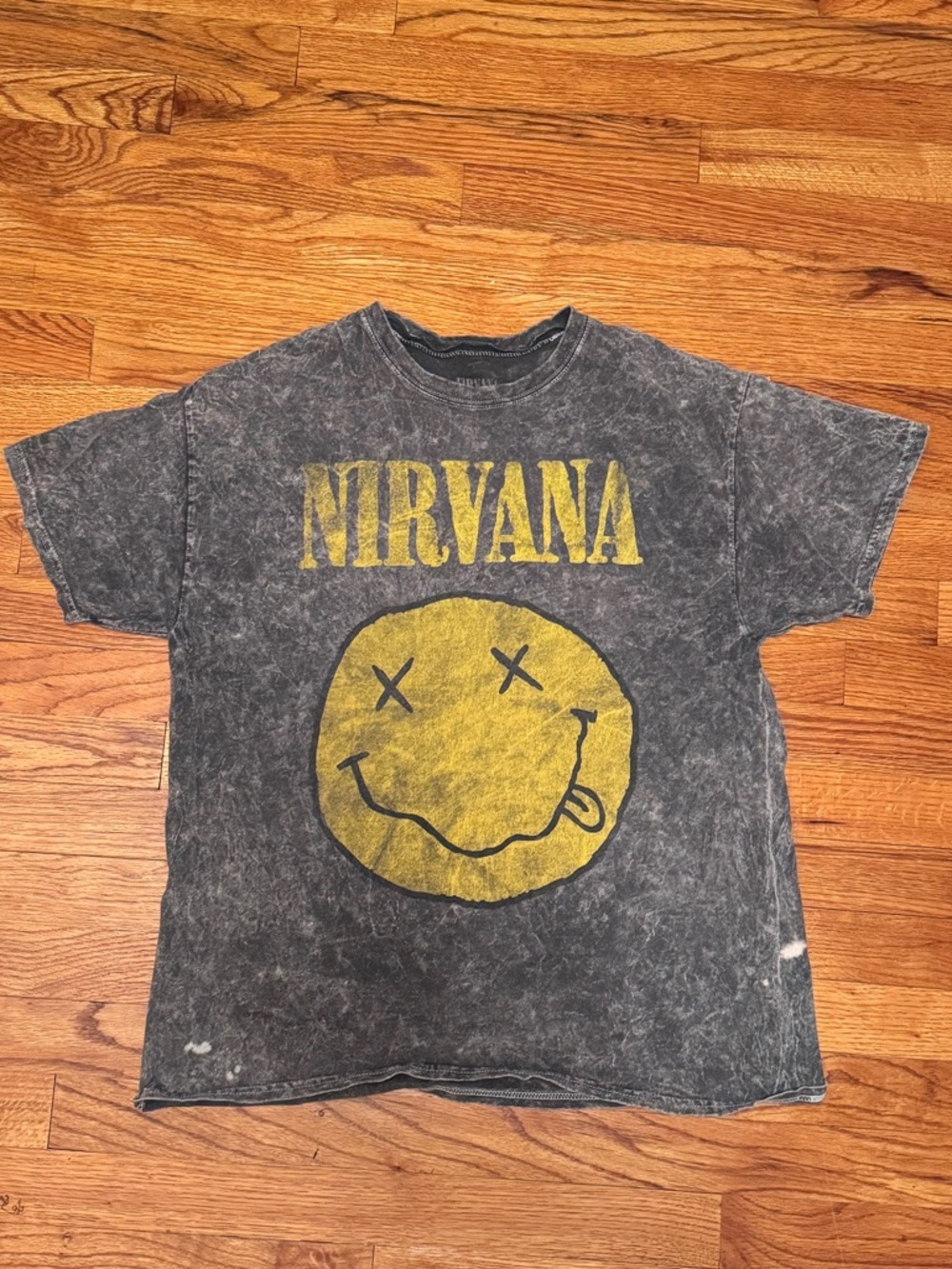 NIRVANA Black Mineral Wash Tee Unisex